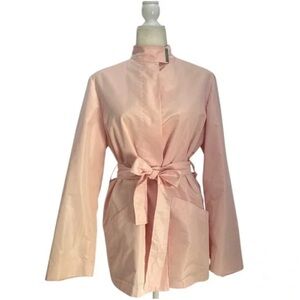 Cinzia Rocca Ballet Pink Belted Windbreaker Short Italian Trench Packable Travel
